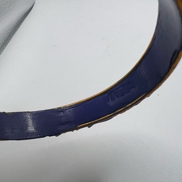 Vintage Ornate Blue-Purple Bangle With Beaded Detail - From India - Picture 3 of 6